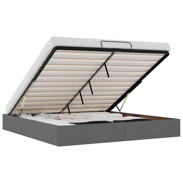 vidaXL Ottoman s&auml;ngram utan madrass m&ouml;rkgr&aring; 160x200 cm tyg