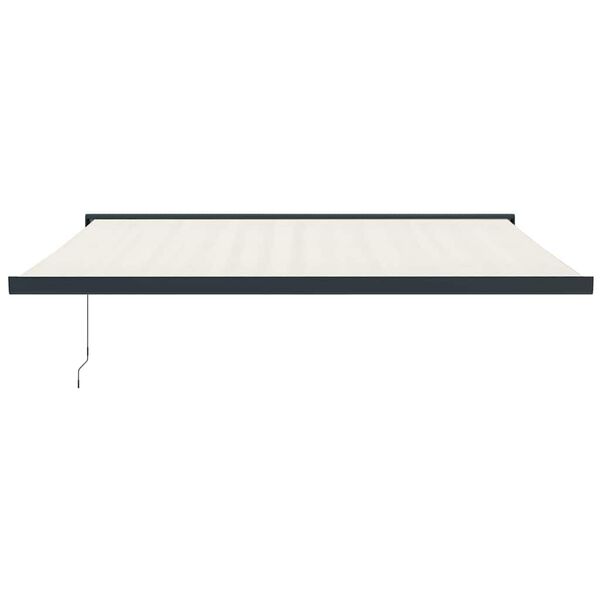 vidaXL Markis inf&auml;llbar gr&auml;ddvit 4,5x3 m tyg och aluminium