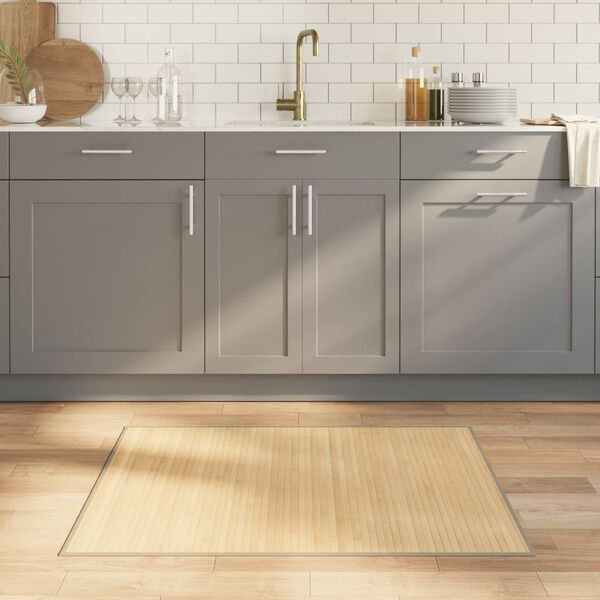 vidaXL Matta rektangul&auml;r ljus naturlig 80x100 cm bambu