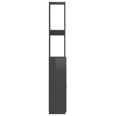 vidaXL Badrumsskåp grå högglans 25x25x170 cm spånskiva