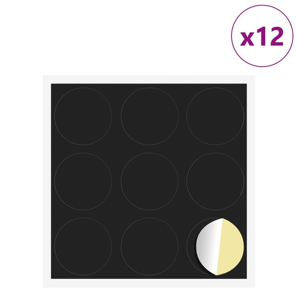 vidaXL Sj&auml;lvh&auml;ftande skruvomslag 12 pcs Svart &Oslash; 20 x 0,5 mm