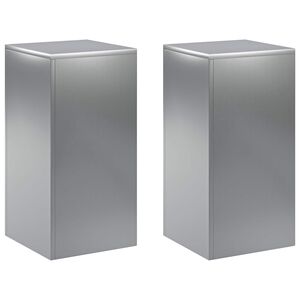 vidaXL V&auml;xtst&auml;ll 2 pcs Silver 30 x 30 x 60 cm Rostfritt st&aring;l