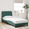 vidaXL Bed Frame with LED without Mattress Dark Green 90x190 cm Velvet