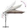 vidaXL Cantilever bananparasol Taupe 249 x 249 x 250 cm