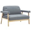 vidaXL Soffa 2-sits tyg ljusgr&aring;
