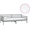 vidaXL Dagb&auml;dd med madrass 90x200 cm gr&aring; massiv furu