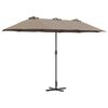 vidaXL Tr&auml;dg&aring;rdsparasol Taupe 370 x 197 x 239 cm
