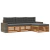 vidaXL Utomhussoffset med kudde 4 pcs Naturlig och Antracit Polyester