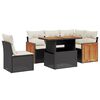 vidaXL Loungegrupp med dynor 6 delar svart konstrotting