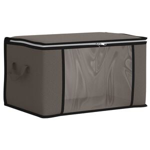 vidaXL F&ouml;rvaringsl&aring;da med transparent sidof&ouml;nster Gr&aring; 43 x 34 x 23 cm