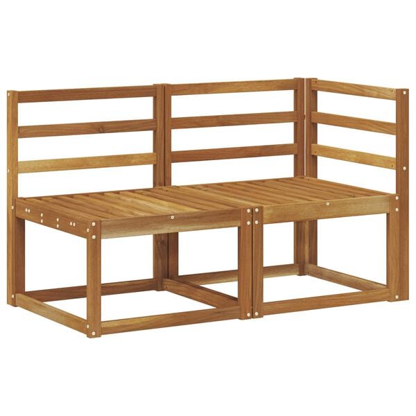 vidaXL Modulsoffa utomhus mitt och h&ouml;rn 2 Stycke Naturf&auml;rg