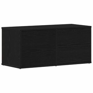 vidaXL TV-sk&aring;p med l&aring;da Svart Ek 80 x 34 x 36 cm Konstruerat tr&auml;