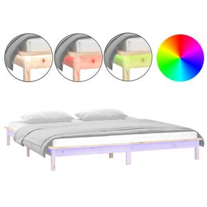 vidaXL S&auml;ngram LED 140x200 cm massivt tr&auml;