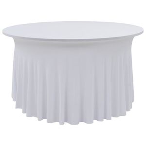 vidaXL Bords&ouml;verdrag 2 st stretch golvl&aring;ngt vit 150x74 cm