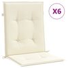 vidaXL Stolsdynor 6 st gr&auml;ddvit 100x50x3 cm oxfordtyg