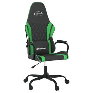 vidaXL Gamingstol med massage svart och gr&ouml;n konstl&auml;der