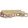 vidaXL Utomhussoffset 6 st Naturlig och Beige