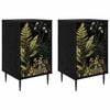 vidaXL Nattduksbord RHENEN 2 st Svart ek 36 x 33 x 61 cm