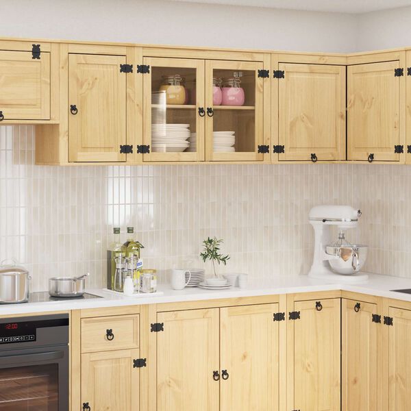 vidaXL Sk&aring;p med hylla med lagring Honung 60 x 32 x 40 cm Massiv furu