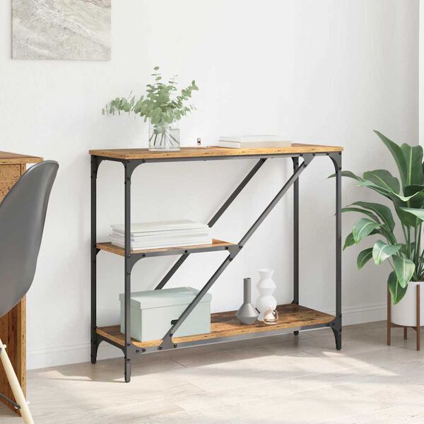 vidaXL Konsolbord Gammalt tr&auml; 88,5 x 30 x 75 cm Konstruerat tr&auml;