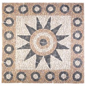 vidaXL Mosaikplattor Blomm&ouml;nster Flerf&auml;rgsdesign 120 x 120 cm Marmor