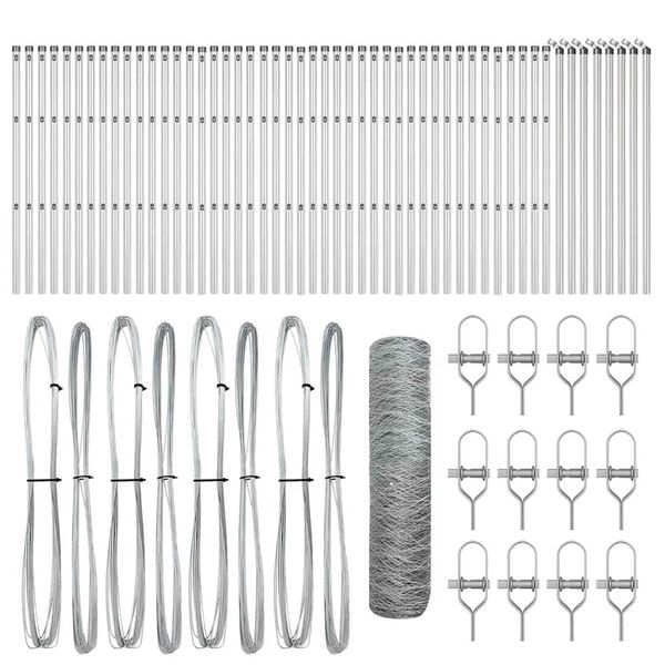 vidaXL St&auml;ngselstolpe Silver 100 x 0,4 m (36 mm n&auml;t) St&aring;l