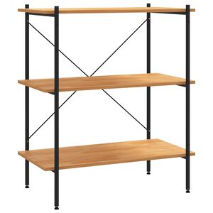vidaXL Hylla med 3 v&aring;ningar svart och ek 80x40x92 cm