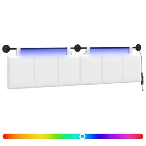 vidaXL H&auml;ngande s&auml;nggavel Med LED-lampa Vit Tyg