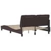 vidaXL Bed Frame with LED without Mattress Dark Brown 140x190 cm Fabric