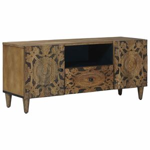 vidaXL TV-sk&aring;p med l&aring;da Brun 105 x 33,5 x 46 cm Massivt mangotr&auml;
