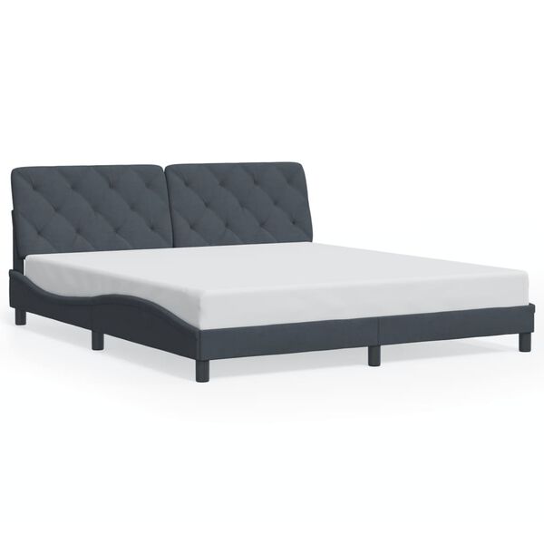 vidaXL Bed Frame without Mattress Dark Grey 180x200 cm Velvet