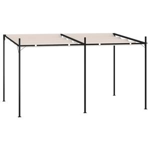 vidaXL Paviljong med inf&auml;llbart tak 400x300x233 cm gr&auml;ddvit