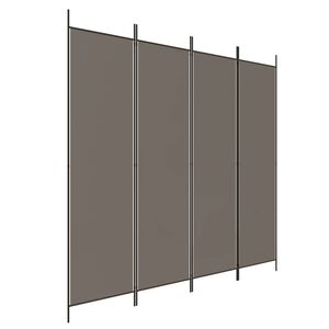 vidaXL Rumsavdelare 4 paneler antracit 200x200 cm tyg