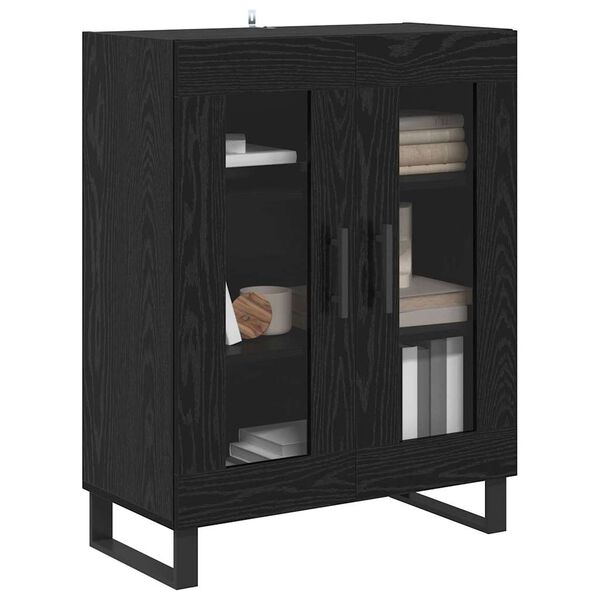 vidaXL Sideboard Svart Ek 69,5 x 34 x 90 cm Konstruerat tr&auml;