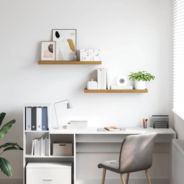 vidaXL V&auml;gg hylla 2 pcs Brun 80 x 23,5 x 4 cm Konstruerat tr&auml;