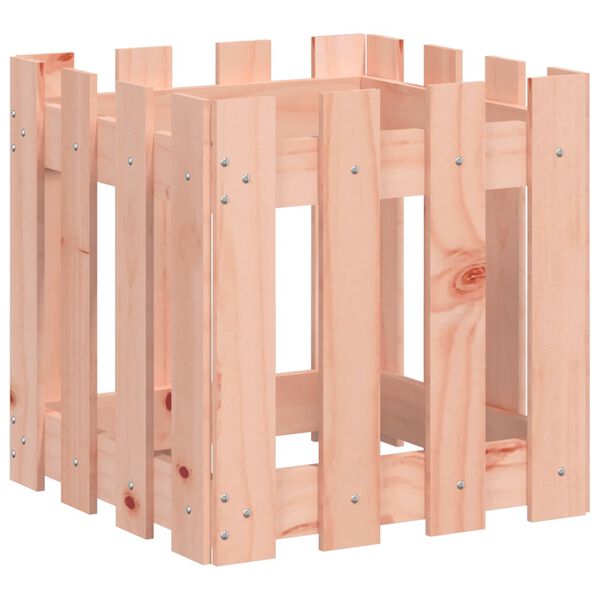 vidaXL Odlingslåda med staket-design 40x40x40 cm massivt douglasträ