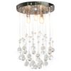 vidaXL Taklampa med kristallp&auml;rlor silver sf&auml;r 3 x G9-lampor