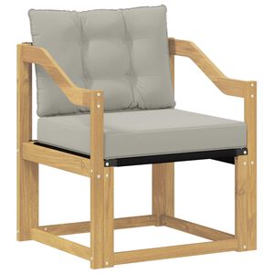 vidaXL Utomhussoffa Massivt Akaciatr&auml; Vit och ljusgr&aring;