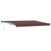 vidaXL Manuell markisram med LED-lampor Brun och antracit 4,5 &times; 3 m