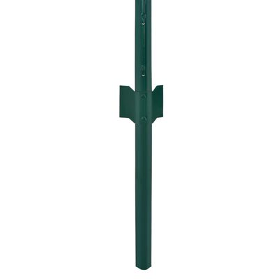 vidaXL Stängsel med stolpar stål 25x0,75 m grön