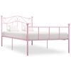vidaXL S&auml;ngram utan madrass rosa metall 100x200 cm
