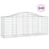 vidaXL Gabioner b&aring;gformade 40 st 200x50x80/100 cm galvaniserat j&auml;rn
