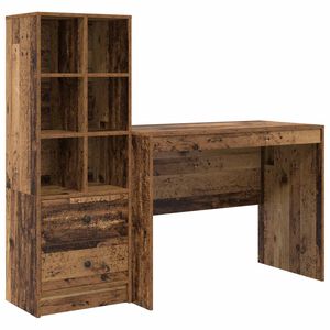 vidaXL Skrivbord Gammalt tr&auml; 145.5 x 50 x 127 cm 2 st