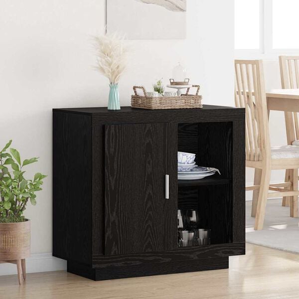 vidaXL Sideboard Svart Ek 80 x 40 x 75 cm Konstruerat tr&auml;