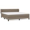 vidaXL Rams&auml;ng med madrass taupe 160x200 cm tyg