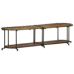 vidaXL Tv-b&auml;nk 160x42x40 cm massivt &aring;tervunnet tr&auml;