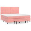vidaXL Rams&auml;ng med madrass rosa 200x200 cm sammet