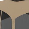 vidaXL Paviljong med dubbelt tak & n&auml;tv&auml;ggar taupe 3,93x2,93 m st&aring;l
