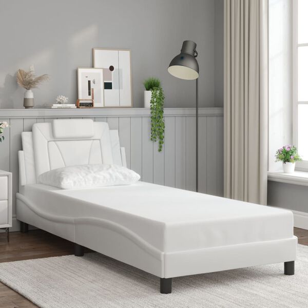vidaXL Bed Frame "Viana" with LED without Mattress White 90x200 cm