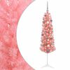 vidaXL Konstgjord smal julgran med julkulor 120 cm 150 LED-lampor